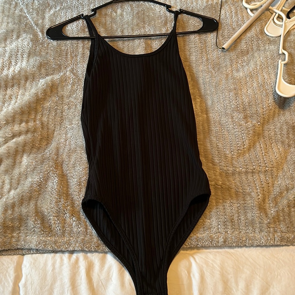 Low back black bodysuit